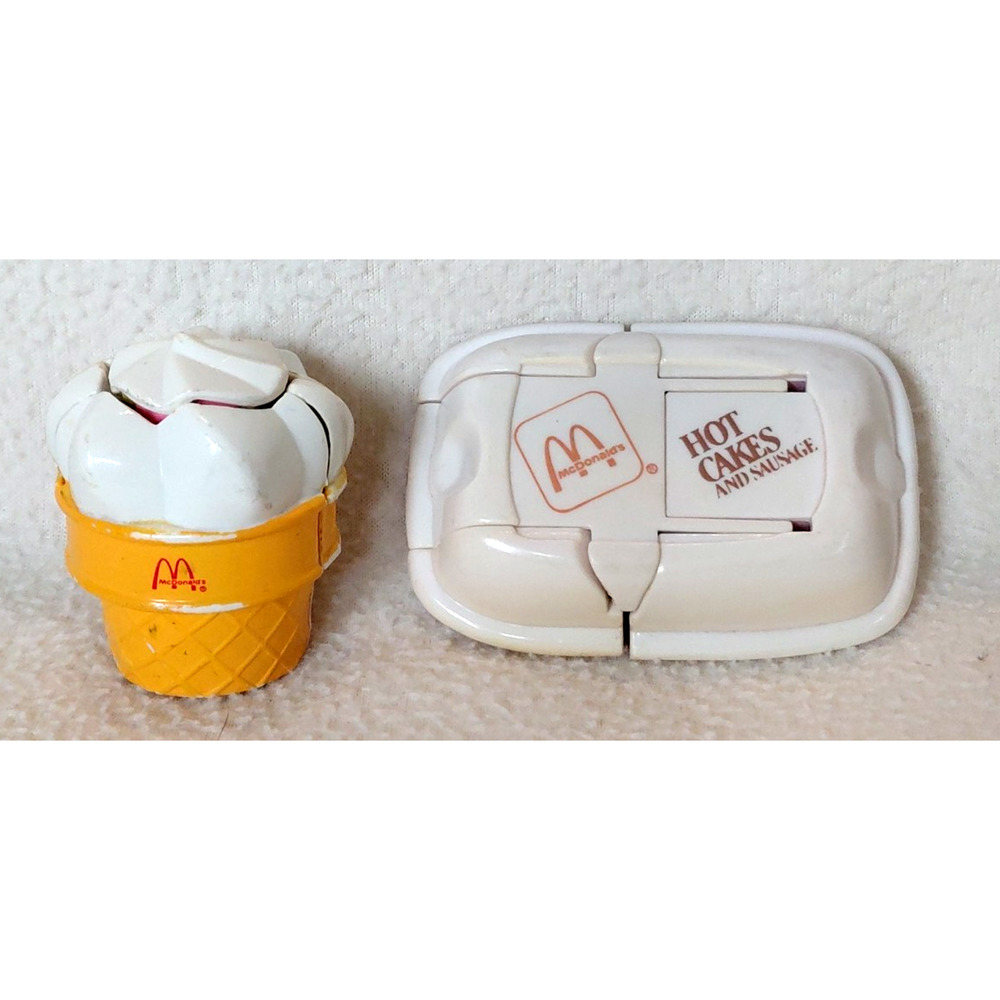 (2) 1988 McDonald’s Food Changeables Galactic Robots Turbo Cone Happy Meal Toys